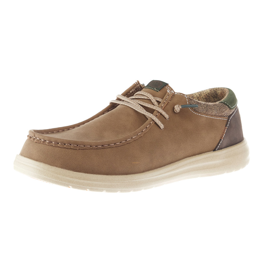 Hey Dude Men's Paul Wide Leather Nut Casual